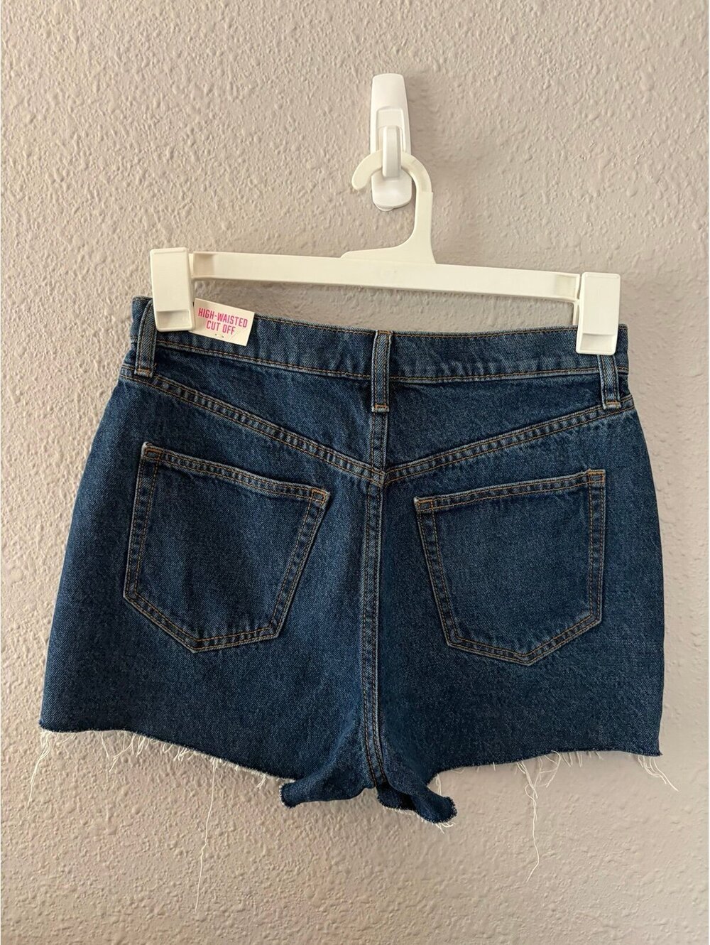 NWT VS Pink High Waisted Cut Off Denim Shorts size 28. 14in waist. 3in inseam. $